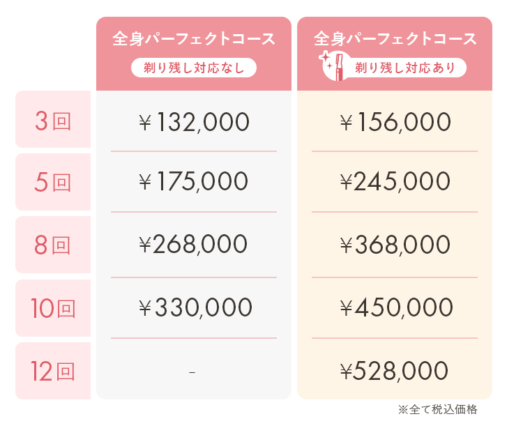 全身パーフェクト料金