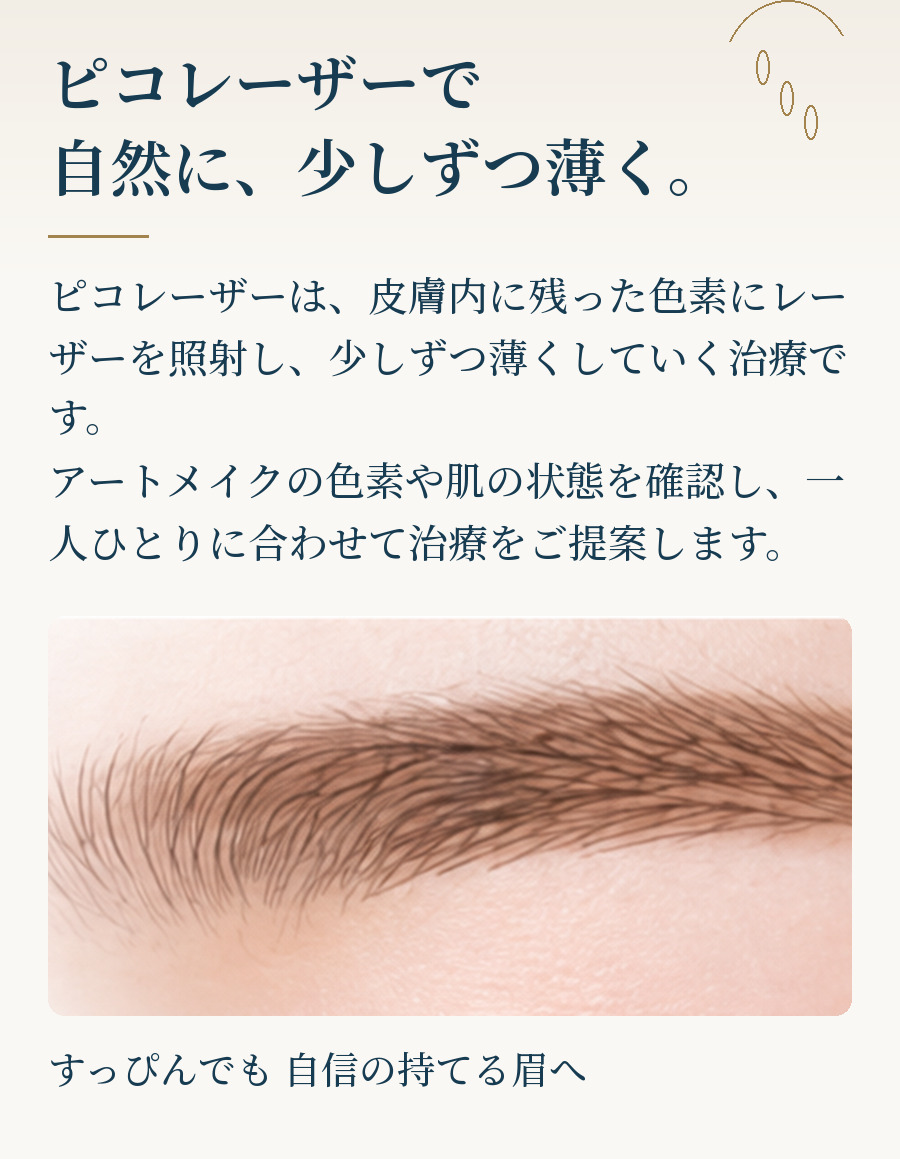 ピコレーザーによる眉アートメイク除去について